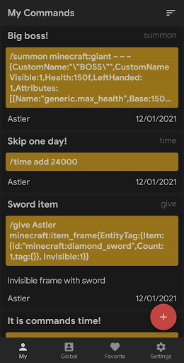 Android application Commands Generator screenshort