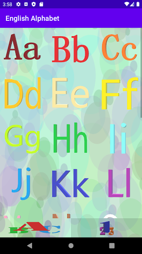 Android application English alphabet and number screenshort