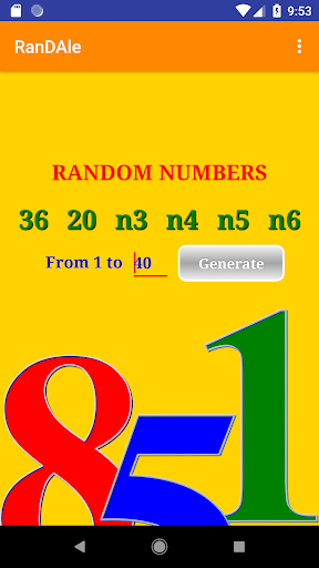 Random numbers Screen 2