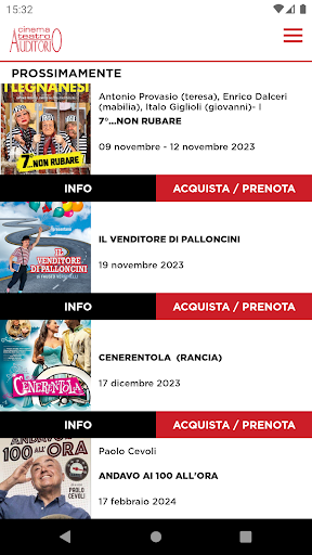 Android application Webtic Auditorio Cassano screenshort