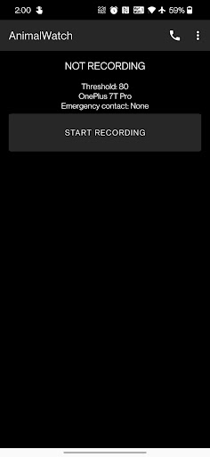 Android application AnimalWatch screenshort