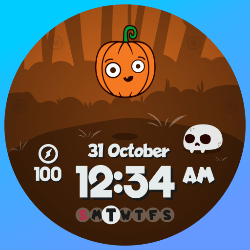 SH002 Watch Face, Halloween logo