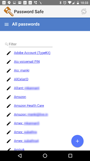 Android application Password Safe screenshort