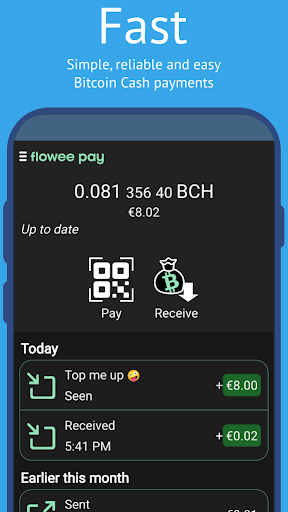 Android application Flowee Pay: BitcoinCash Wallet screenshort
