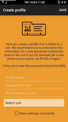 Android application GSMS Remote Control screenshort