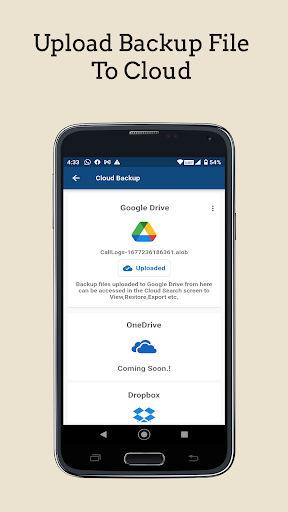 Screenshot of Call Logs Backup
