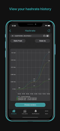 Screenshot of Mining pool monitor: Miner Box