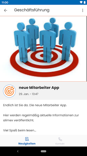 alimex GmbH – Mitarbeiter App Screen 2