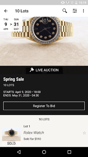Smith Auctions Live Screen 2