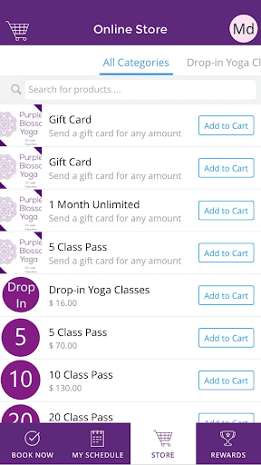 Purple Blossom Yoga Studio Screen 3