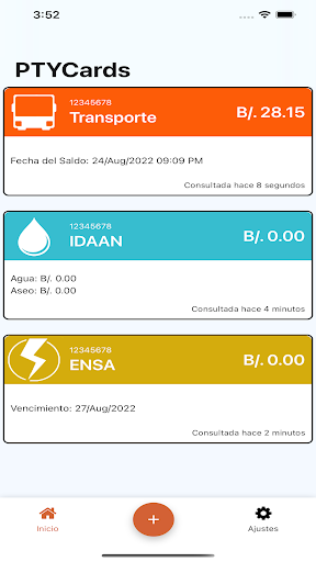 Android application PTYCards screenshort