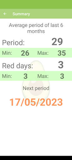 Menstrual cycle (Q Girl Log) Screen 3