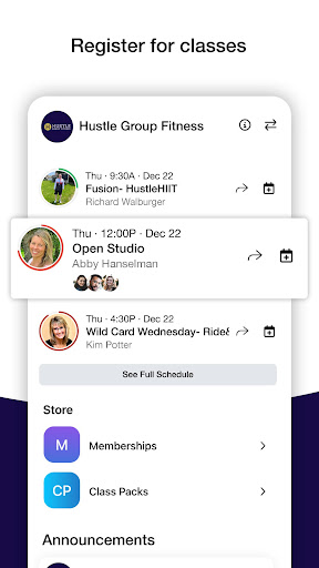 Hustle Group Fitness Screen 2