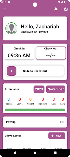 Android application MICC HRM Primato screenshort