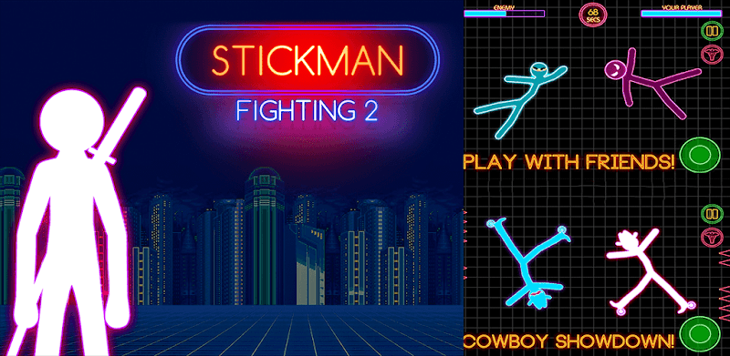 Stickman Fighting: 2 Player Funny Physics Games