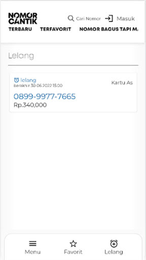 Nomor Cantik Screen 3