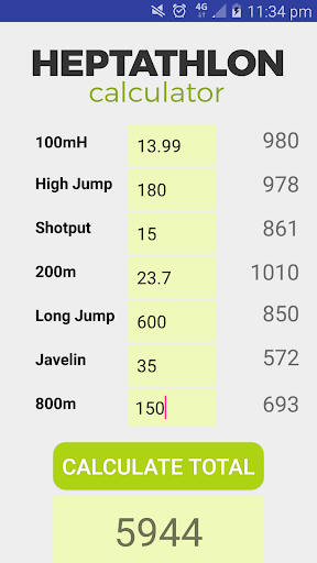 Heptathlon Calculator Screenshot 1 - AppWisp.com