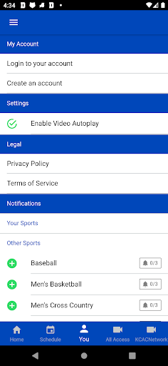 Screenshot of York University Panthers