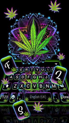 Neon Mandala Weed Keyboard Bac Screen 3