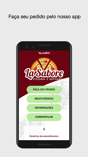 Android application Lá Sabore Oficial screenshort