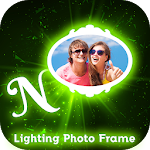 Cover Image of Download Lighting Text Photo Frame  APK