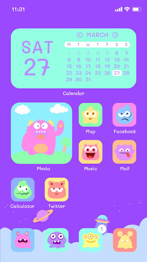 Android application Wow Monster Theme - Icon Pack screenshort