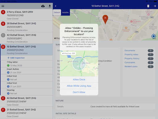 OnSite - Planning Enforcement Screen 2