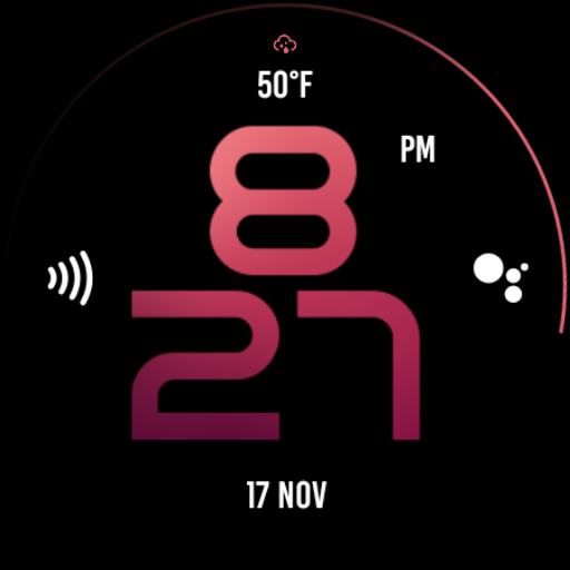 Stylish Red Maroon Watch Face screenshot 3