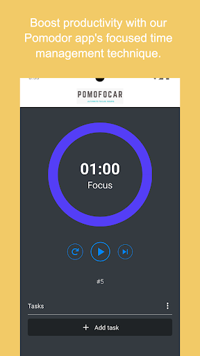 Android application Pomofocar screenshort