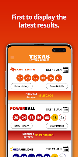 Android application Texas Lotto Results screenshort