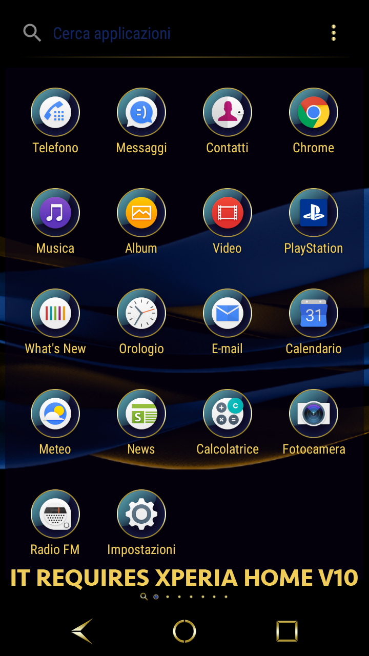Android application Sapphire Gold Theme for Xperia screenshort