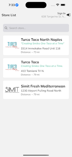 Android application Turco Taco screenshort