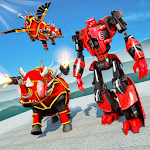 Cover Image of Tải xuống Flying Rhino Robot Transform: Robot War Games 1.1.1 APK
