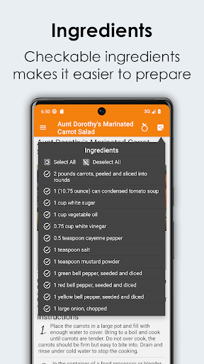Carrot Recipes Cookbook Screenshot
