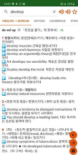 English Korean Dictionary Screen 2