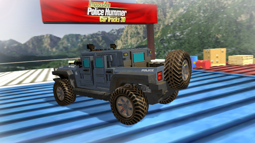 Impossible Ramp Hummer Car 3D Screen 3
