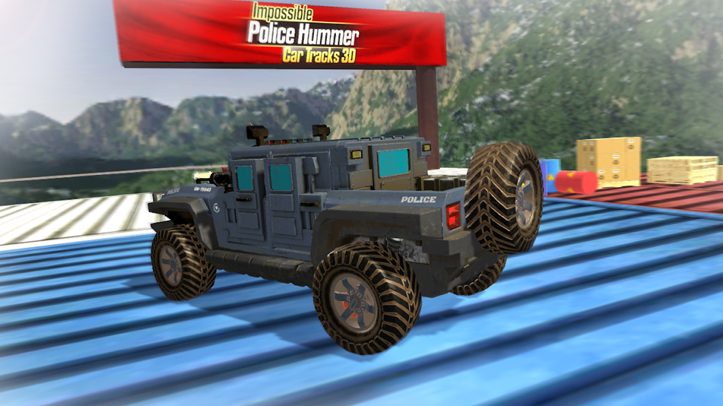 Impossible Police Hummer Car Tracks 3D