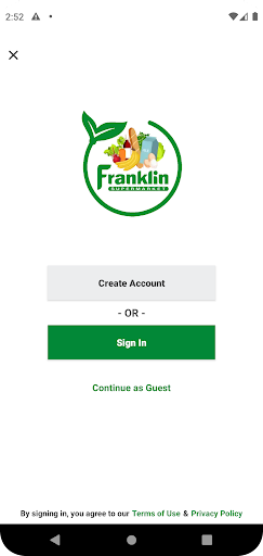 Android application Franklin Supermarket screenshort