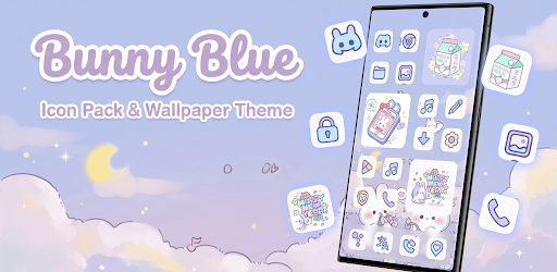 Bunny Blue Icon Pack: Kawaii
