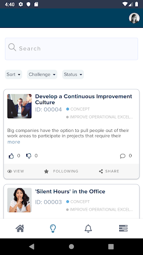 Wazoku Idea App Screen 3