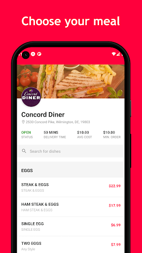 Android application Concord Diner Wilmington screenshort