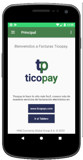 Android application Facturas Ticopay screenshort