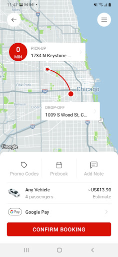 Chicago Taxi App Screen 3