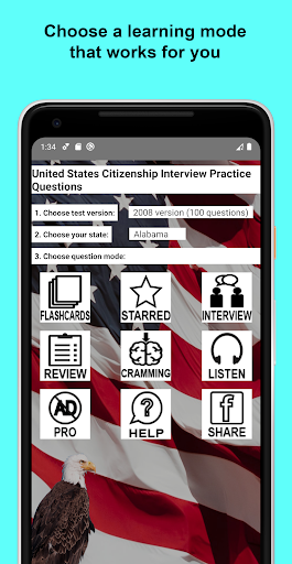 Android application US Citizenship Test 2024 screenshort