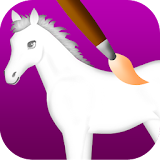 horse coloring game icon