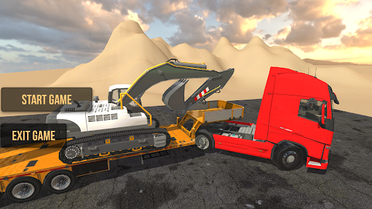 Realistic Excavator And Truck