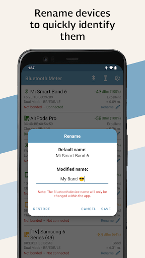 Bluetooth Signal Meter Screenshot