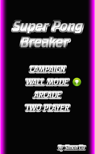 Android application Super Pong Breaker screenshort
