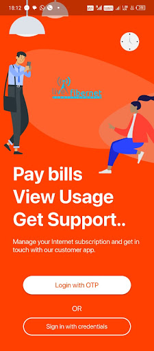 Android application Live Fiber Customer App screenshort