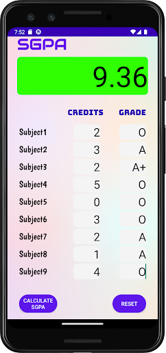 SRM-NCR CGPA Calculator Screen 2